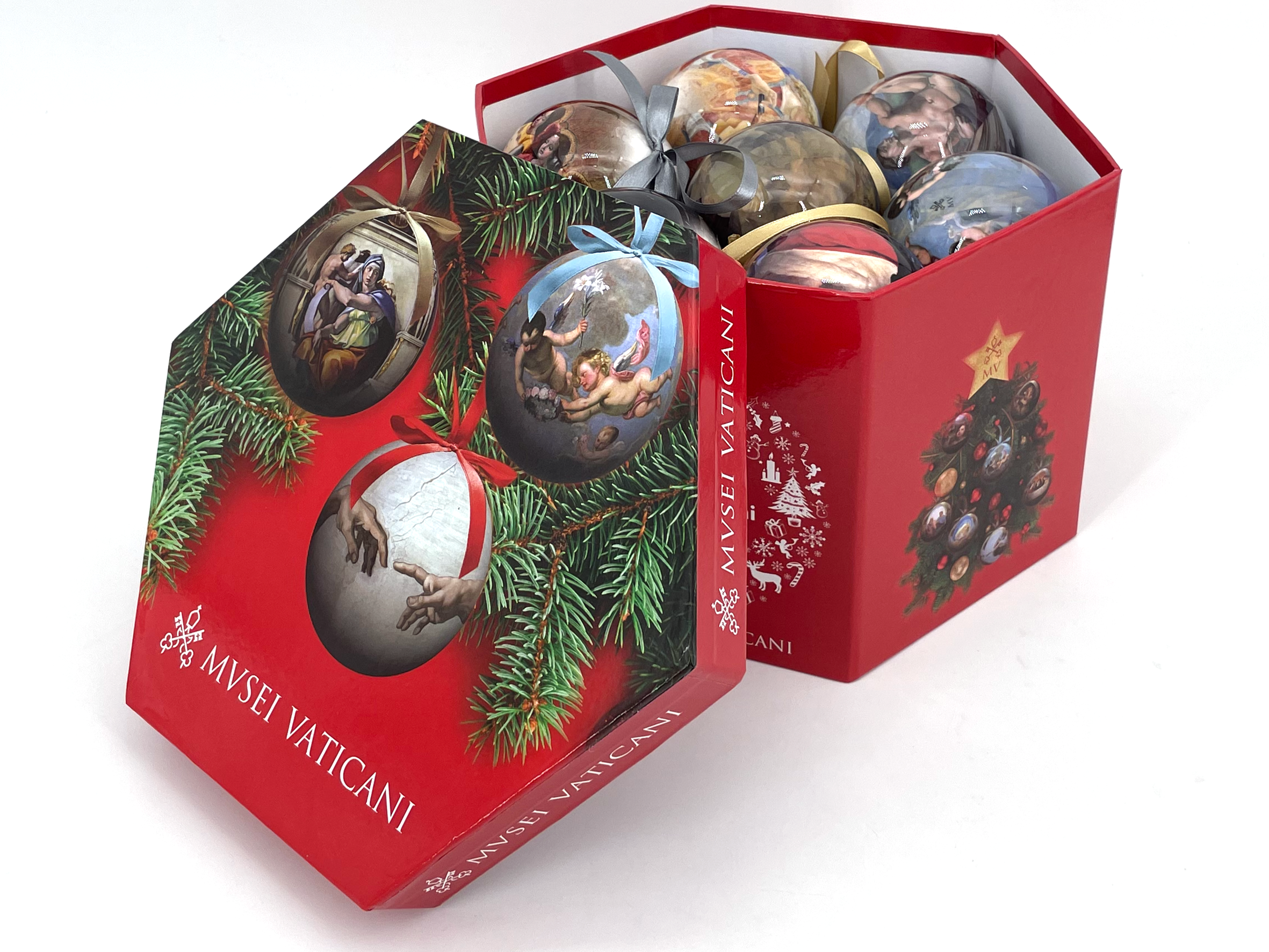  Decorazioni di Natale – scatola esagonale con 14 palline